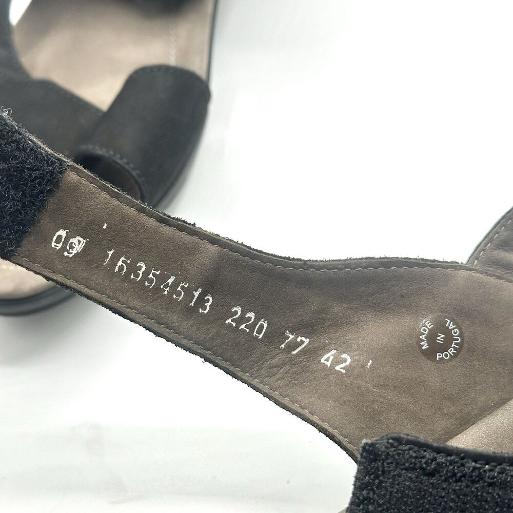 Mephisto Prudy Women's Black Wedge Heel Sandals EU Size 42 US Size 12 Suede - Picture 15 of 16